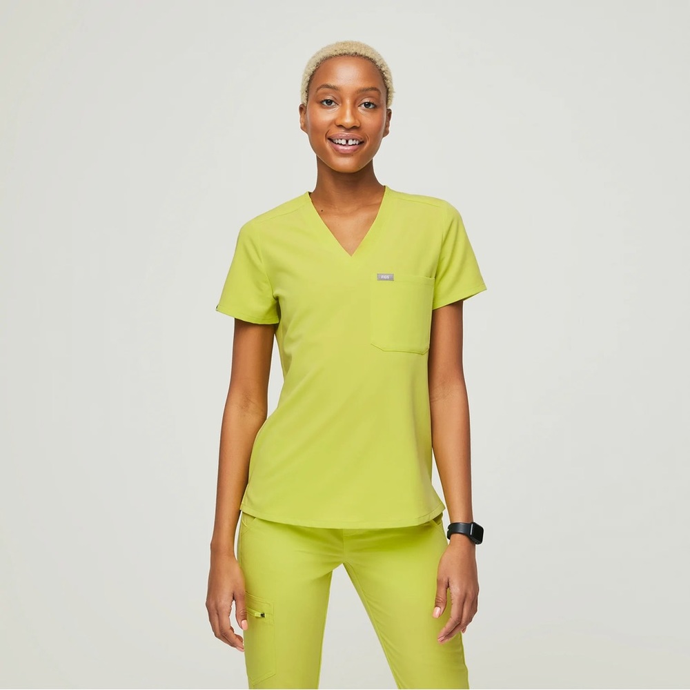 NWT Figs Citrine Scrub Set Catarina Top / Zamora HW Bottom in Small